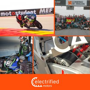 Graphic with images of an electric motorbike and electric motor