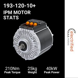 Graphic showing the stats for a 193-120 electric motor